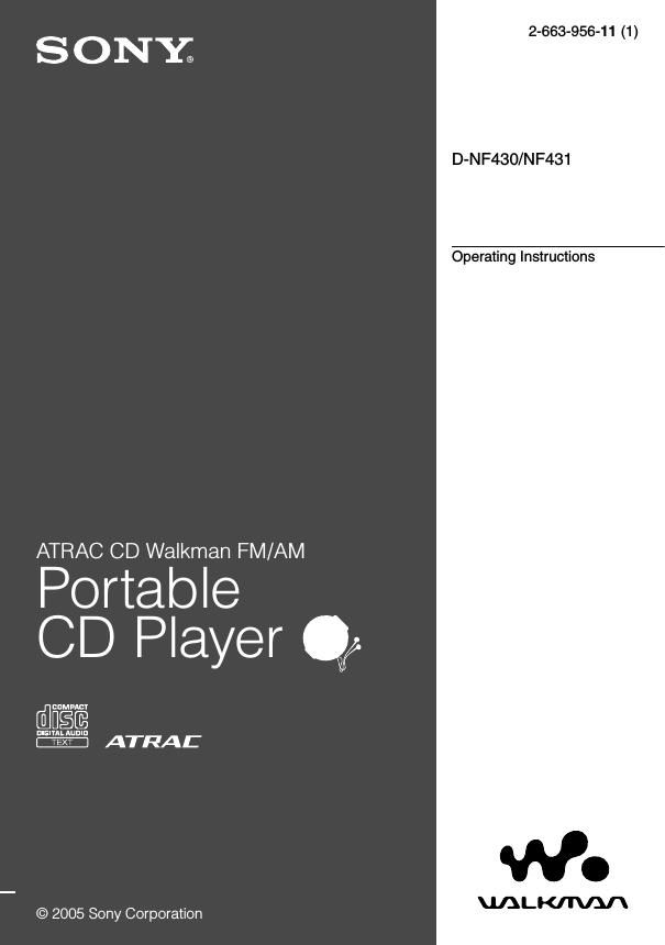 sony d nf 430 owners manual