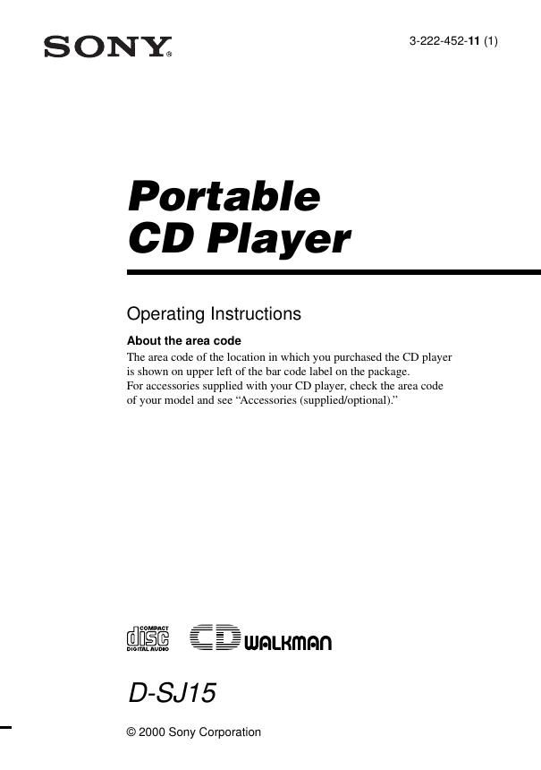 sony d sj 15 owners manual