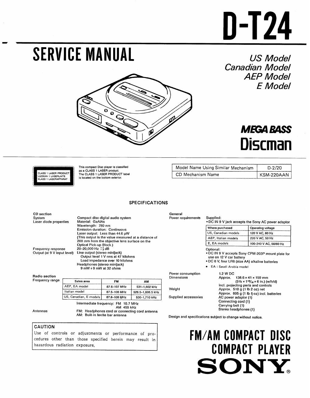 sony d t 24 service manual