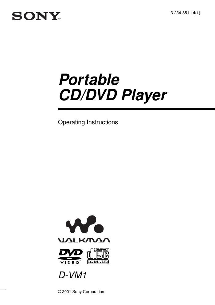 sony d vm 1 owners manual