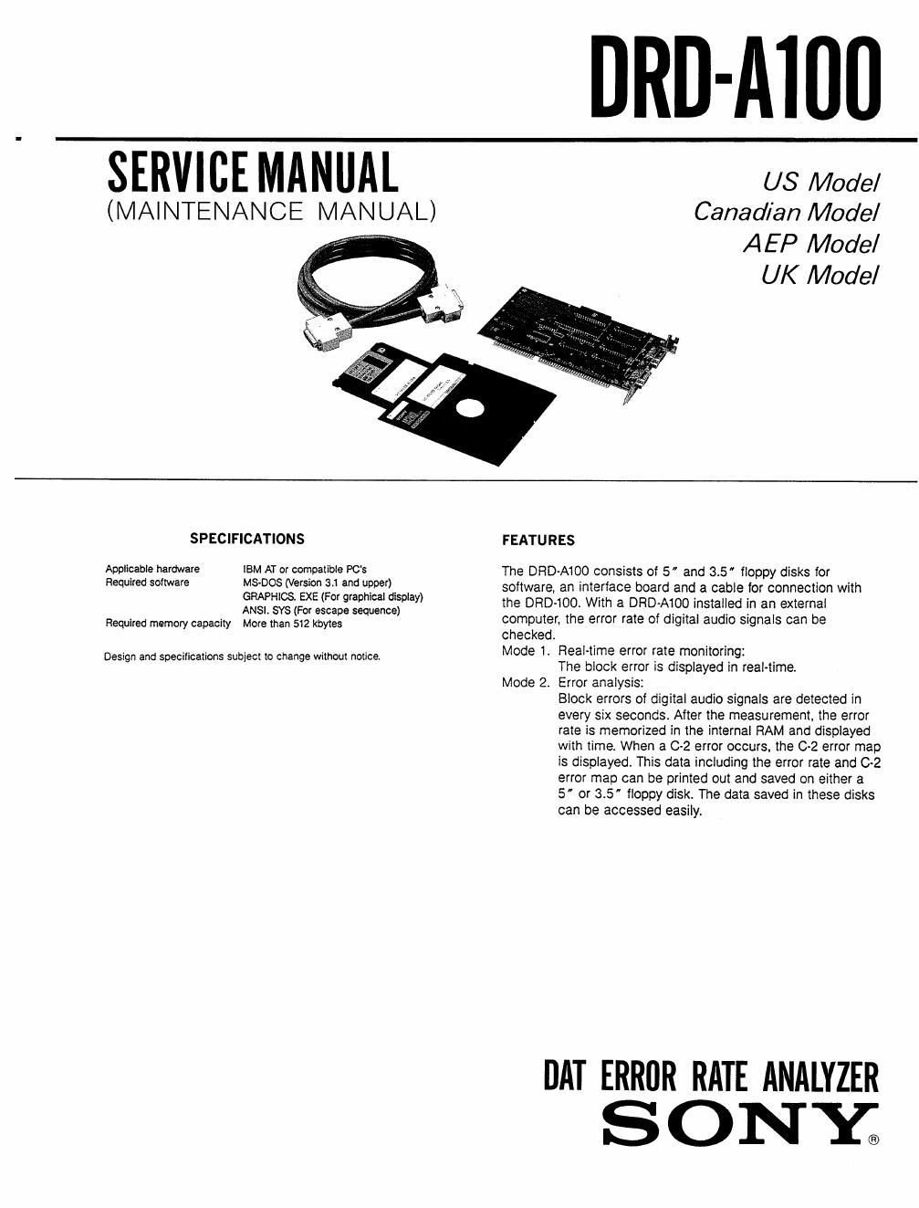 sony drda 100 service manual