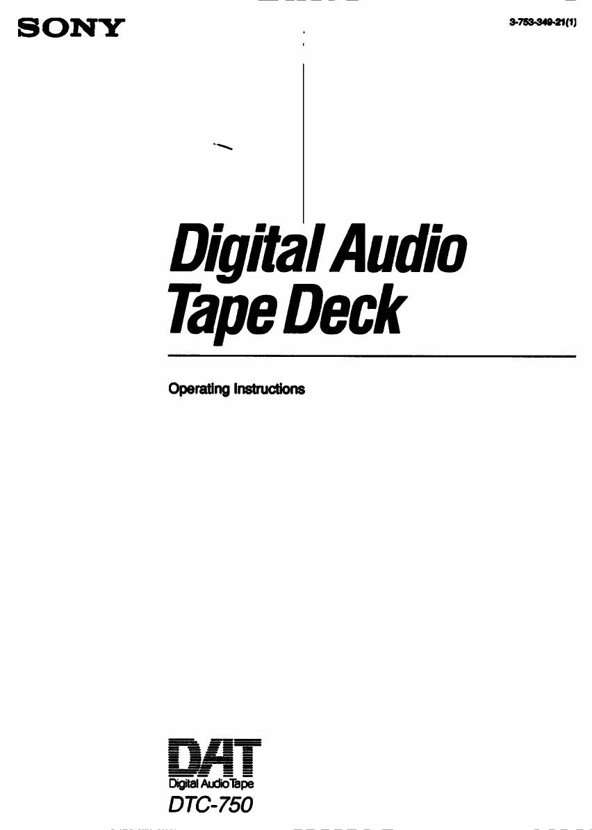 sony dtc 750 owners manual