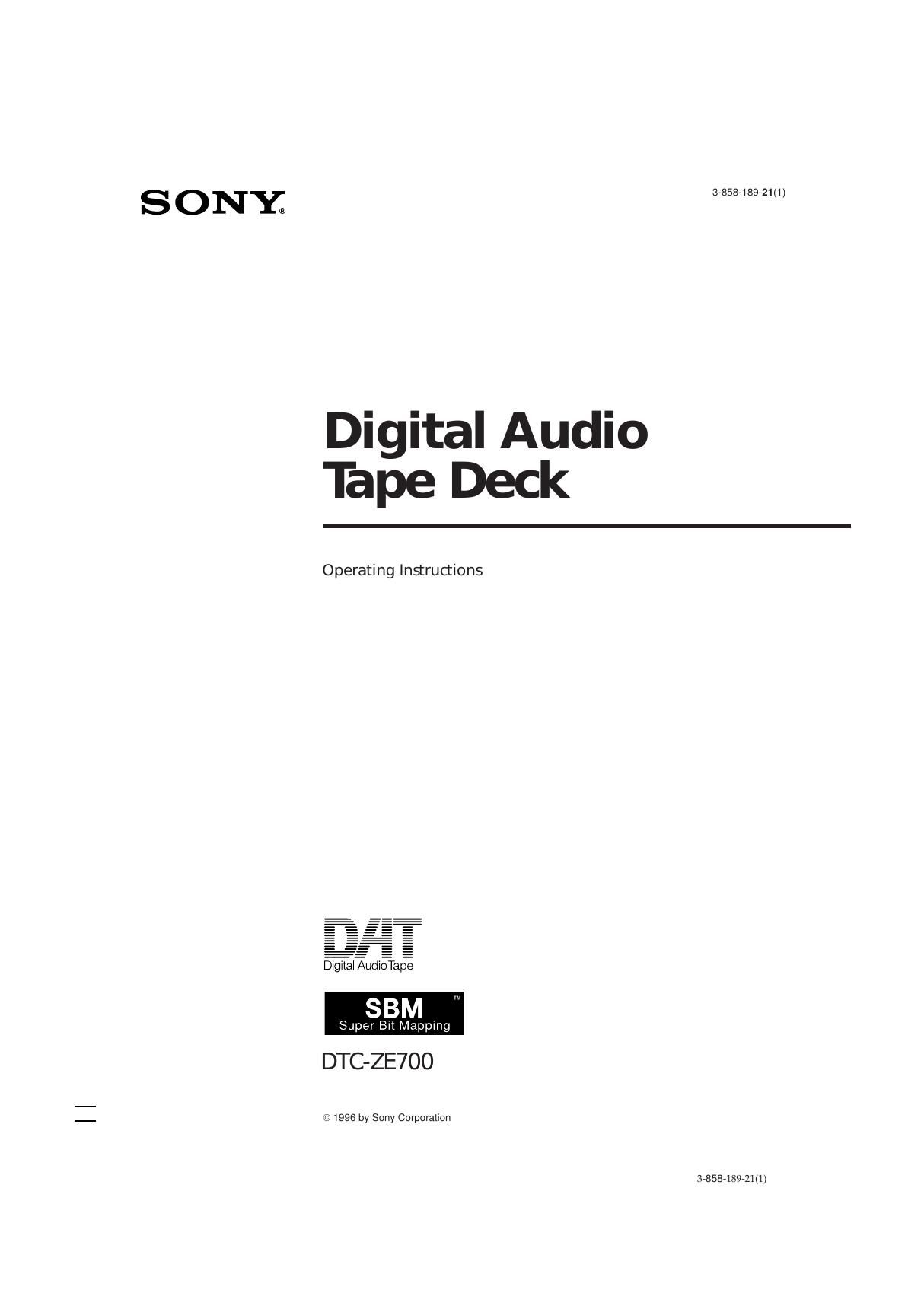 sony dtc ze 700 owners manual