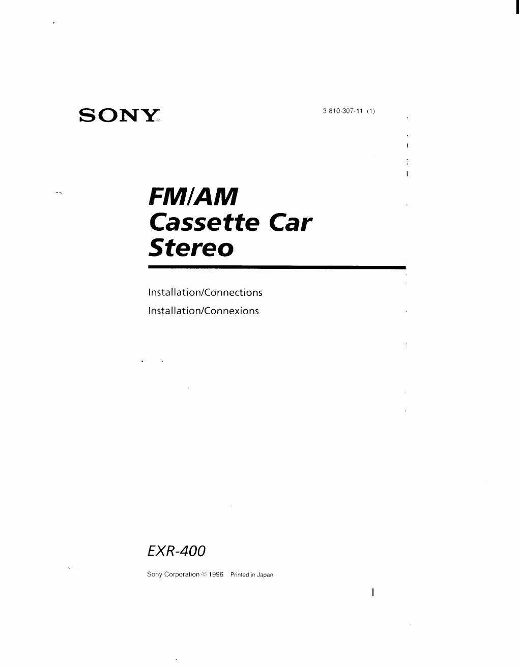 sony exr 400 owners manual