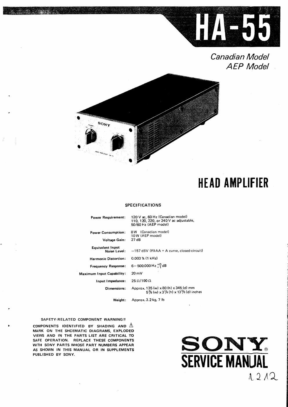 sony ha 55 service manual