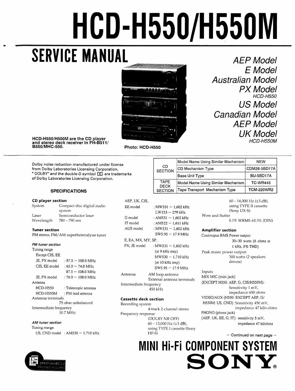 sony hcd h 550 771 881 991 rx 70 rx100 hcdw 55