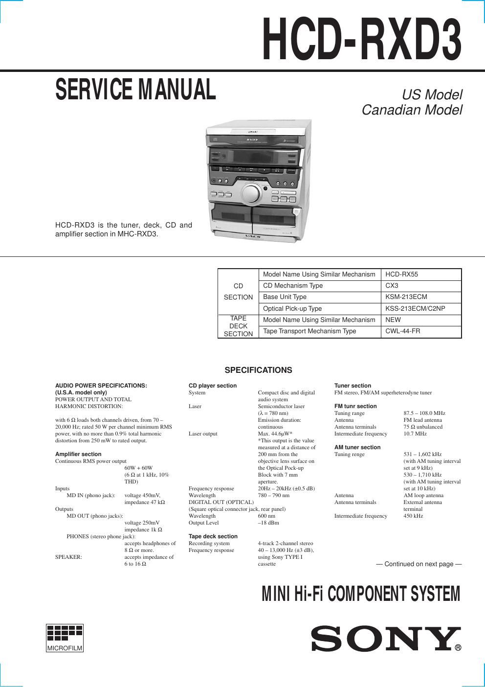 sony hcd rxd 3 service manual 1