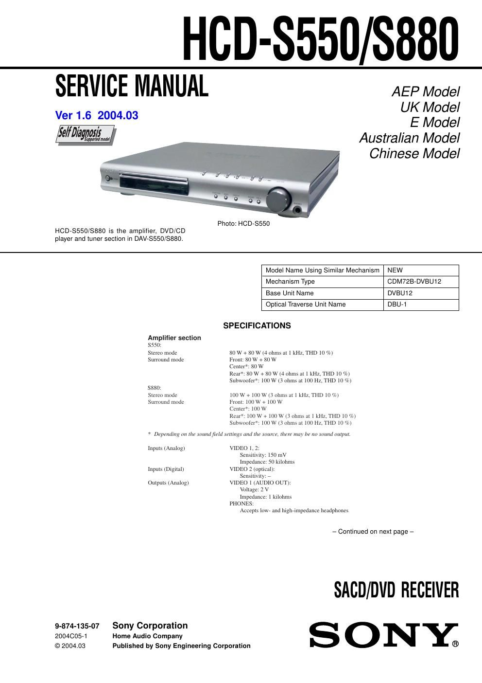 sony hcd s 880 service manual