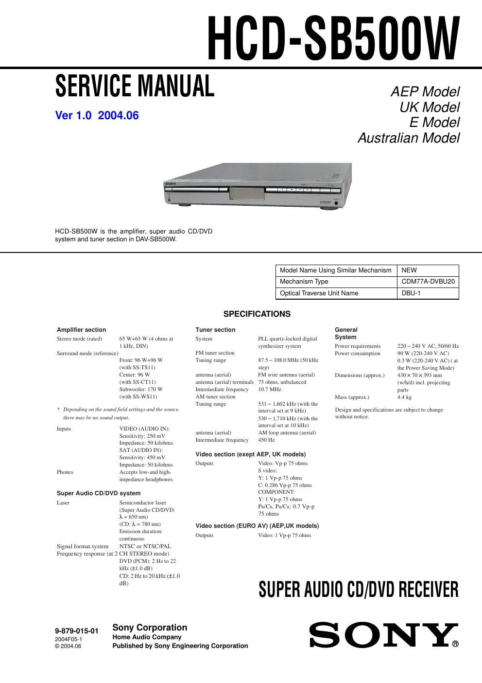 sony hcd sb 500w ver1 0 service manual