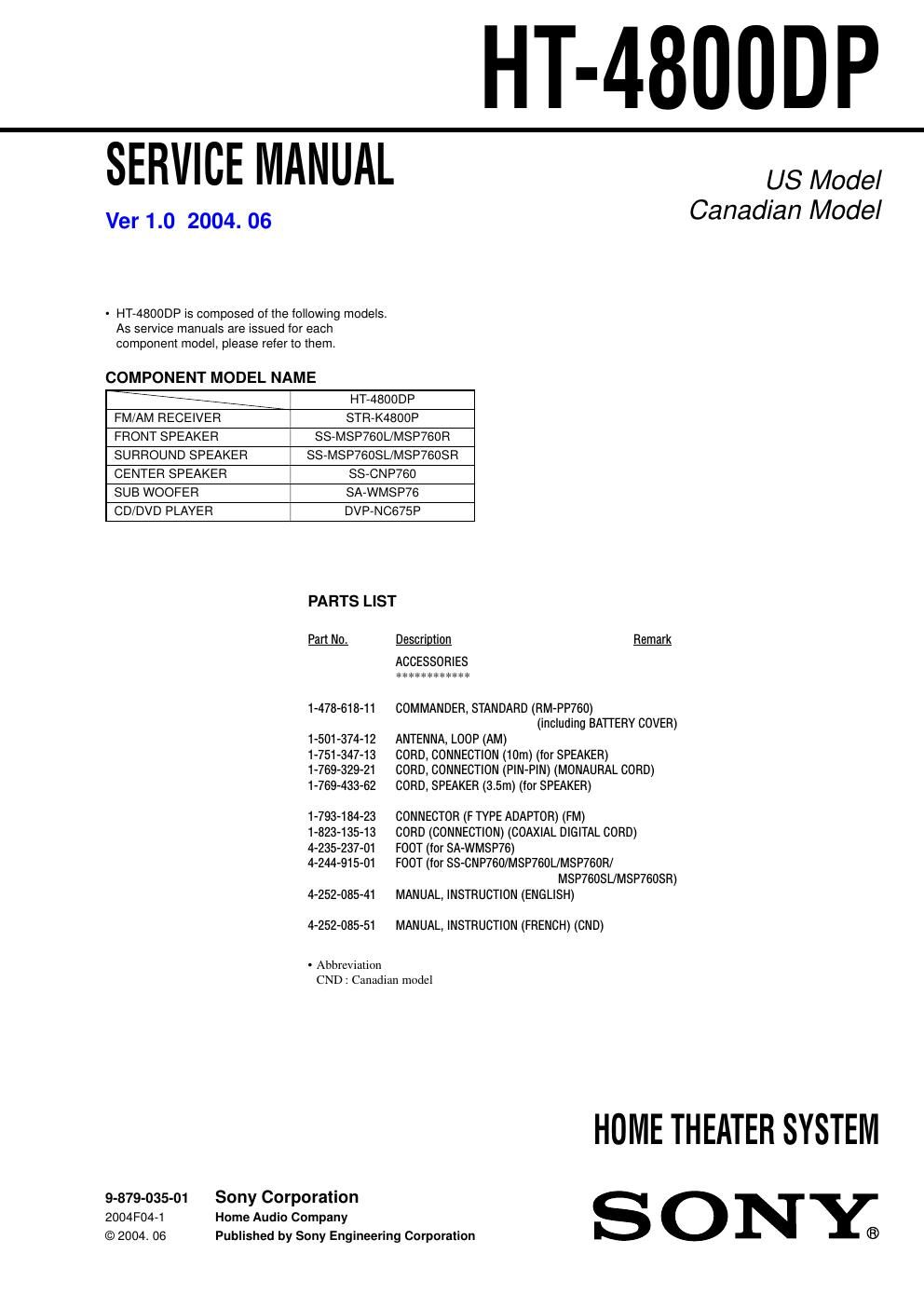 sony ht 4800 dp service manual