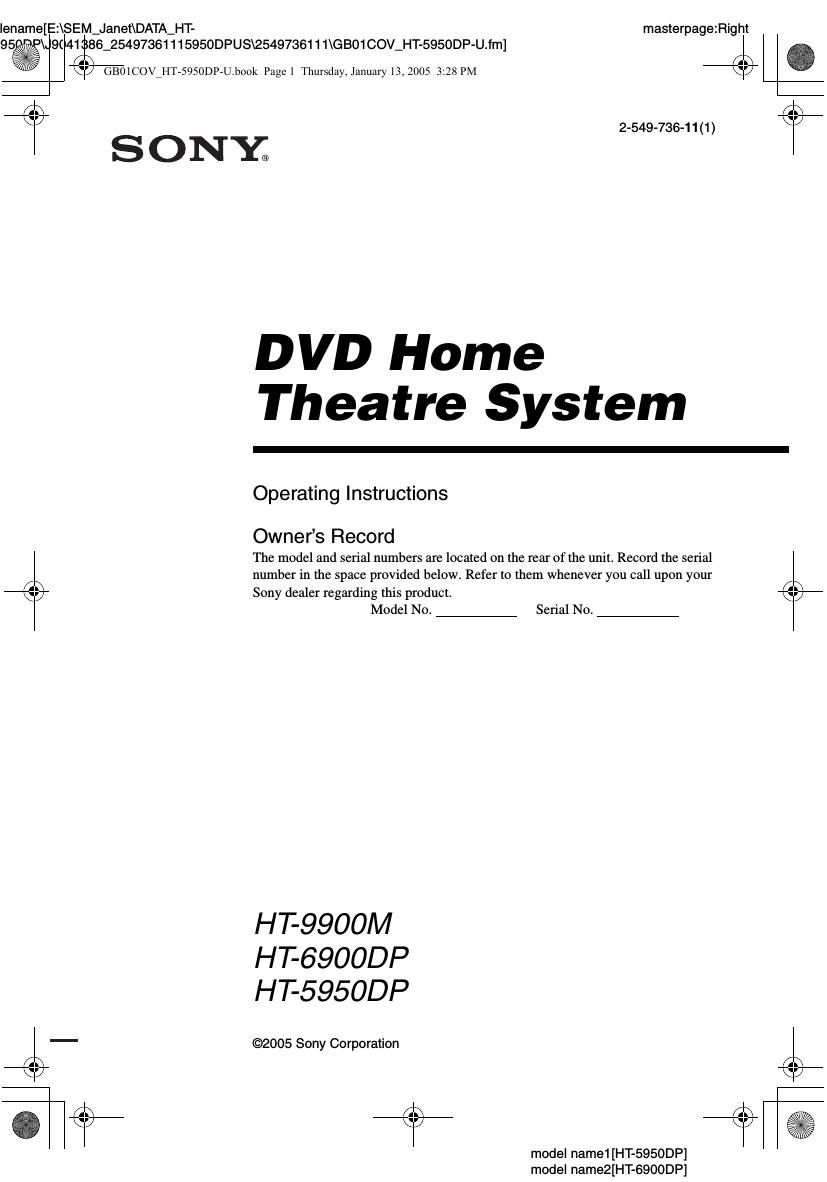 sony ht 6900 dp owners manual