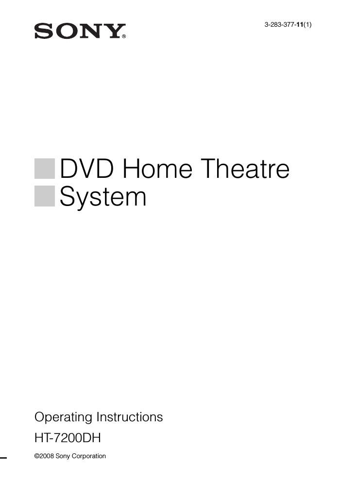 sony ht 7200 dh owners manual