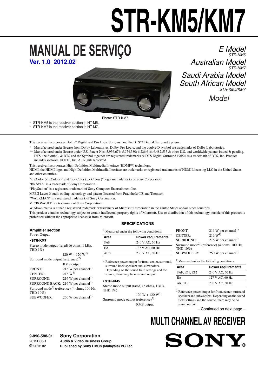 sony ht m7 sbr manual de servico