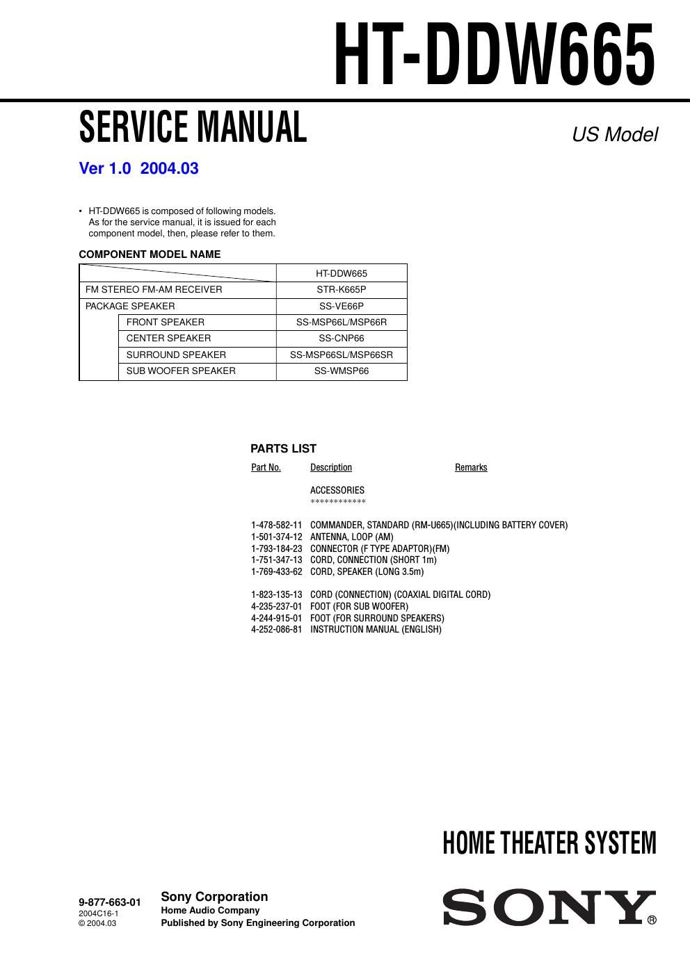 sony htddw 665 service manual