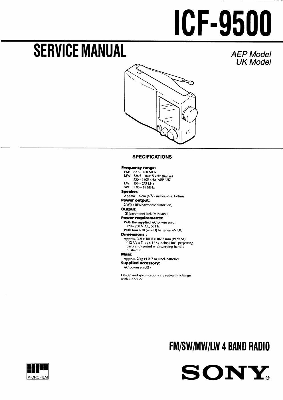 sony icf 9500 service manual