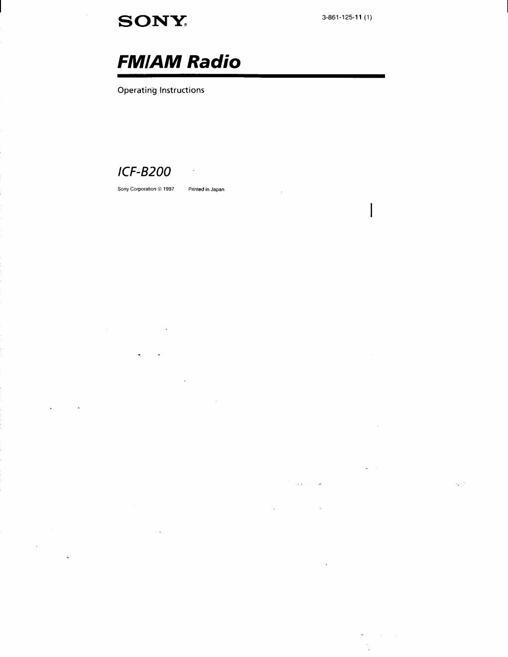 sony icf b 200 owners manual