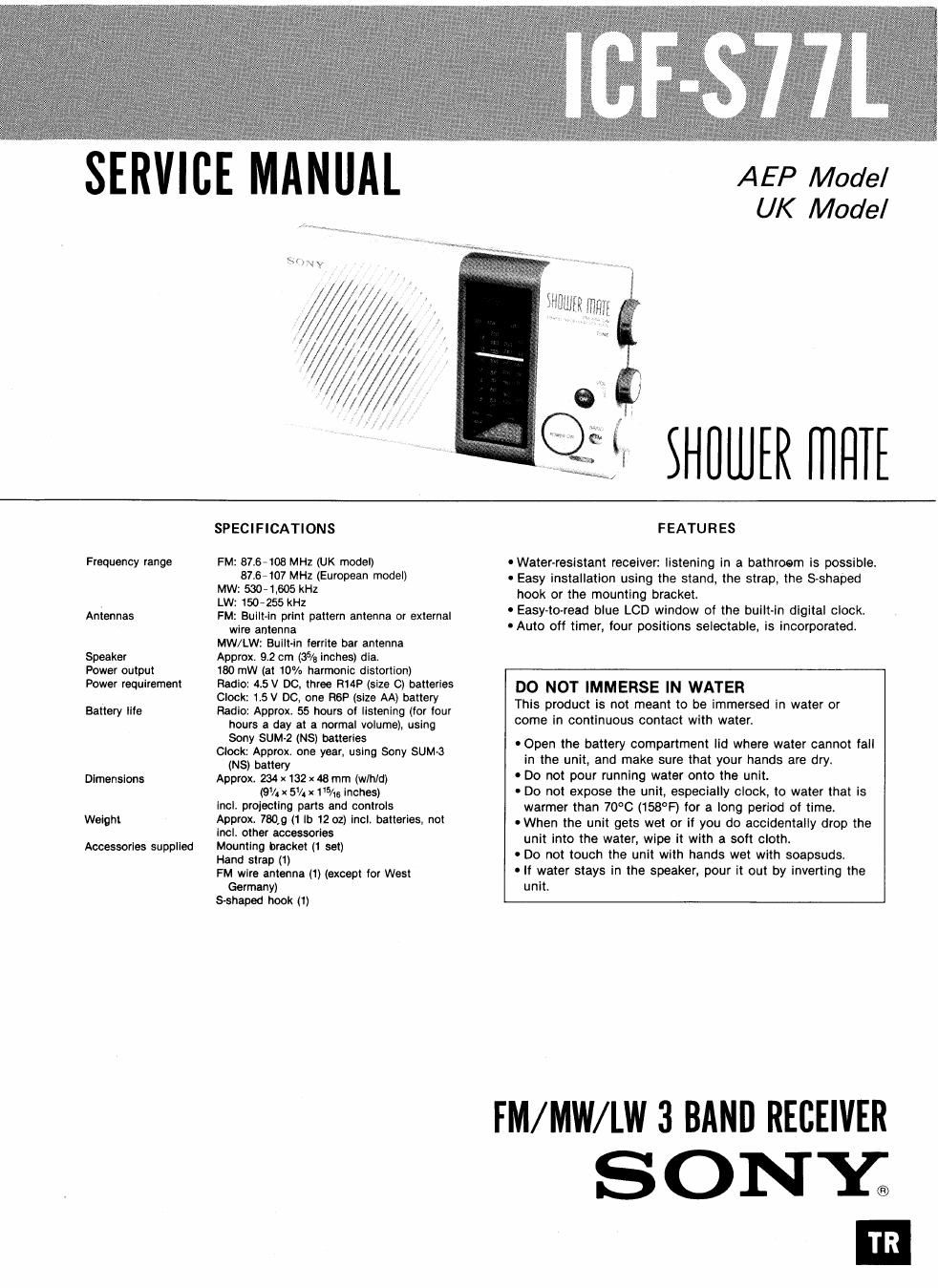 sony icf s 77 l service manual