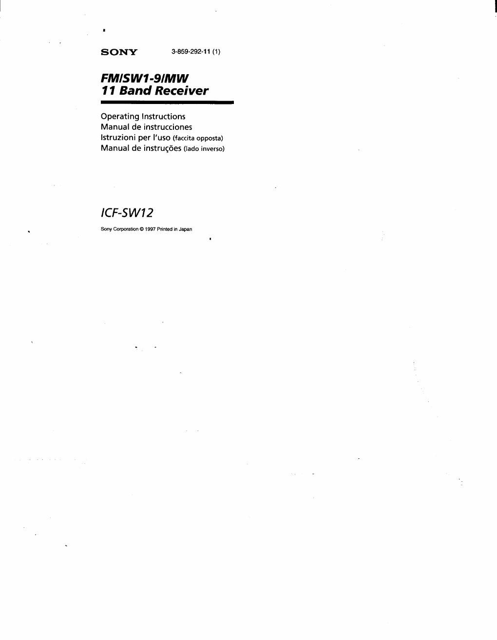 sony icf sw 12 owners manual