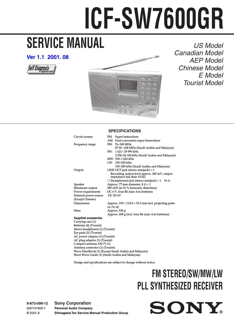 sony icf sw 7600 gr service manual