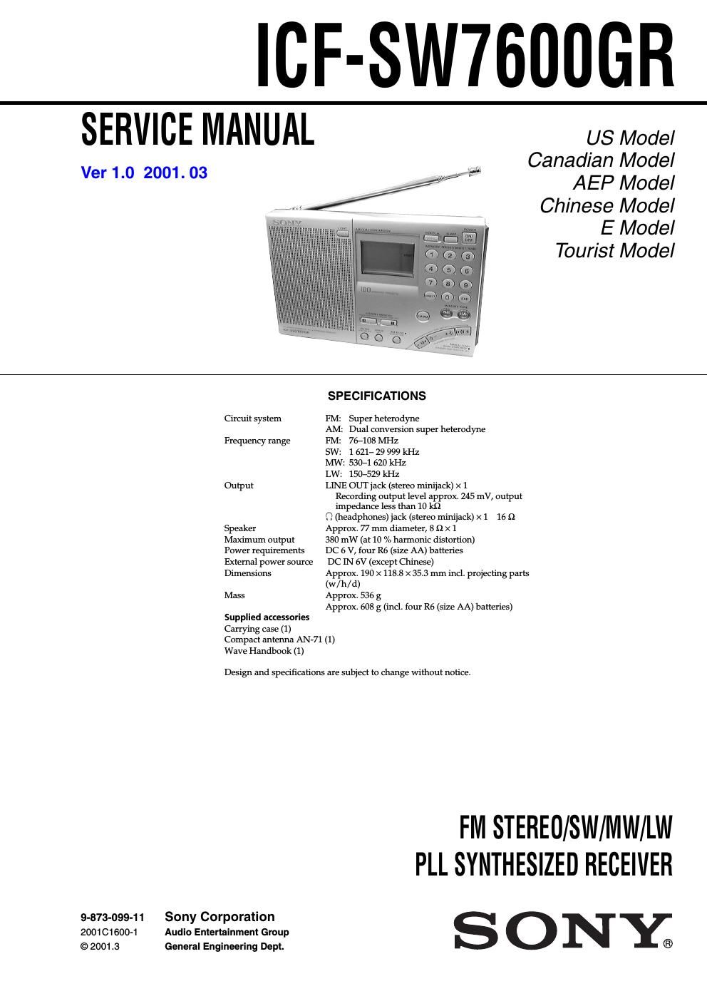 sony icf sw7600gr