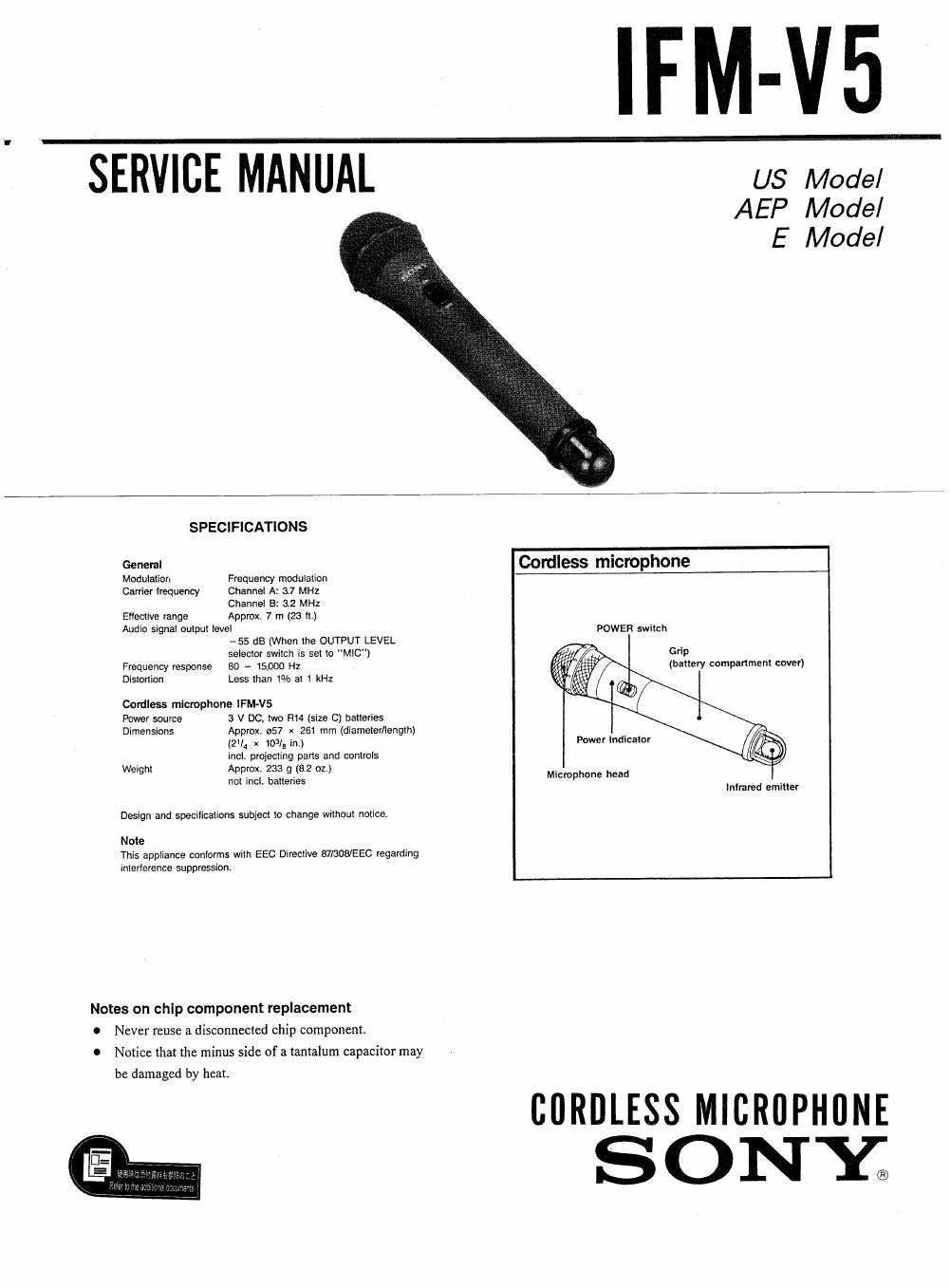 sony ifmv 5 service manual