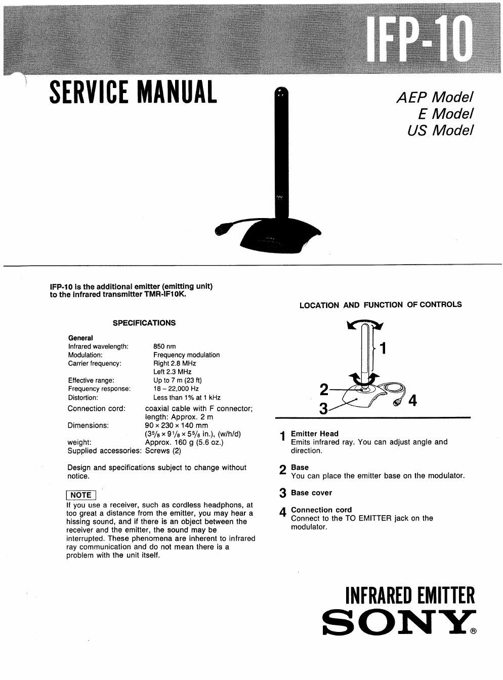 sony ifp 10 service manual