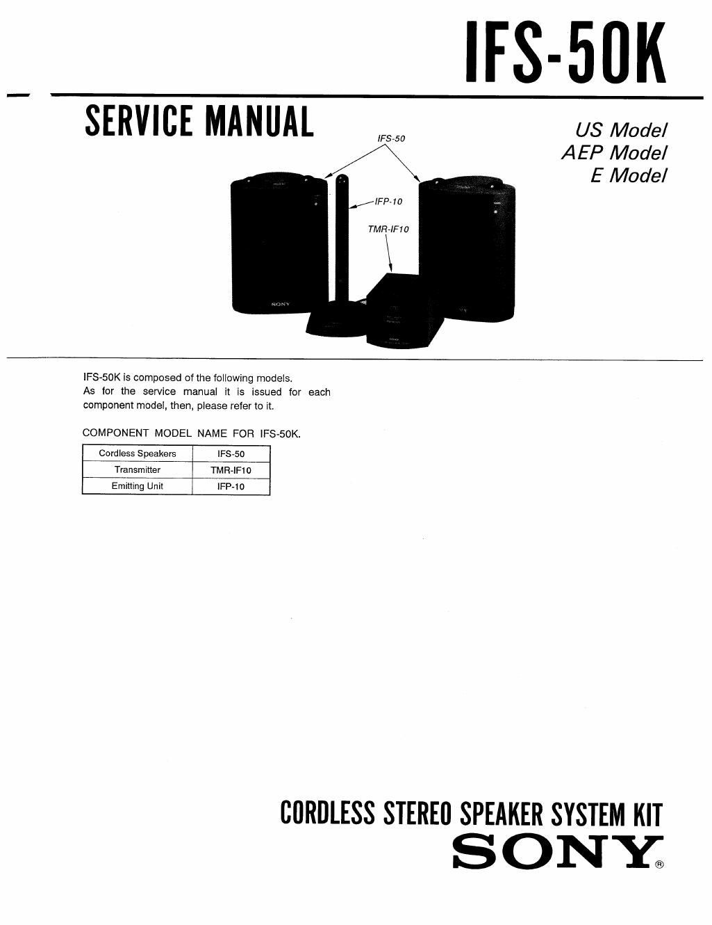 sony ifs 50 k service manual