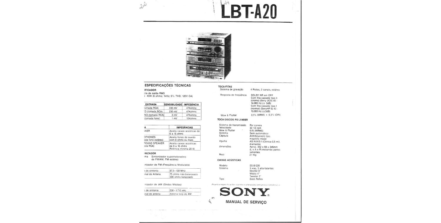 sony lbt a20