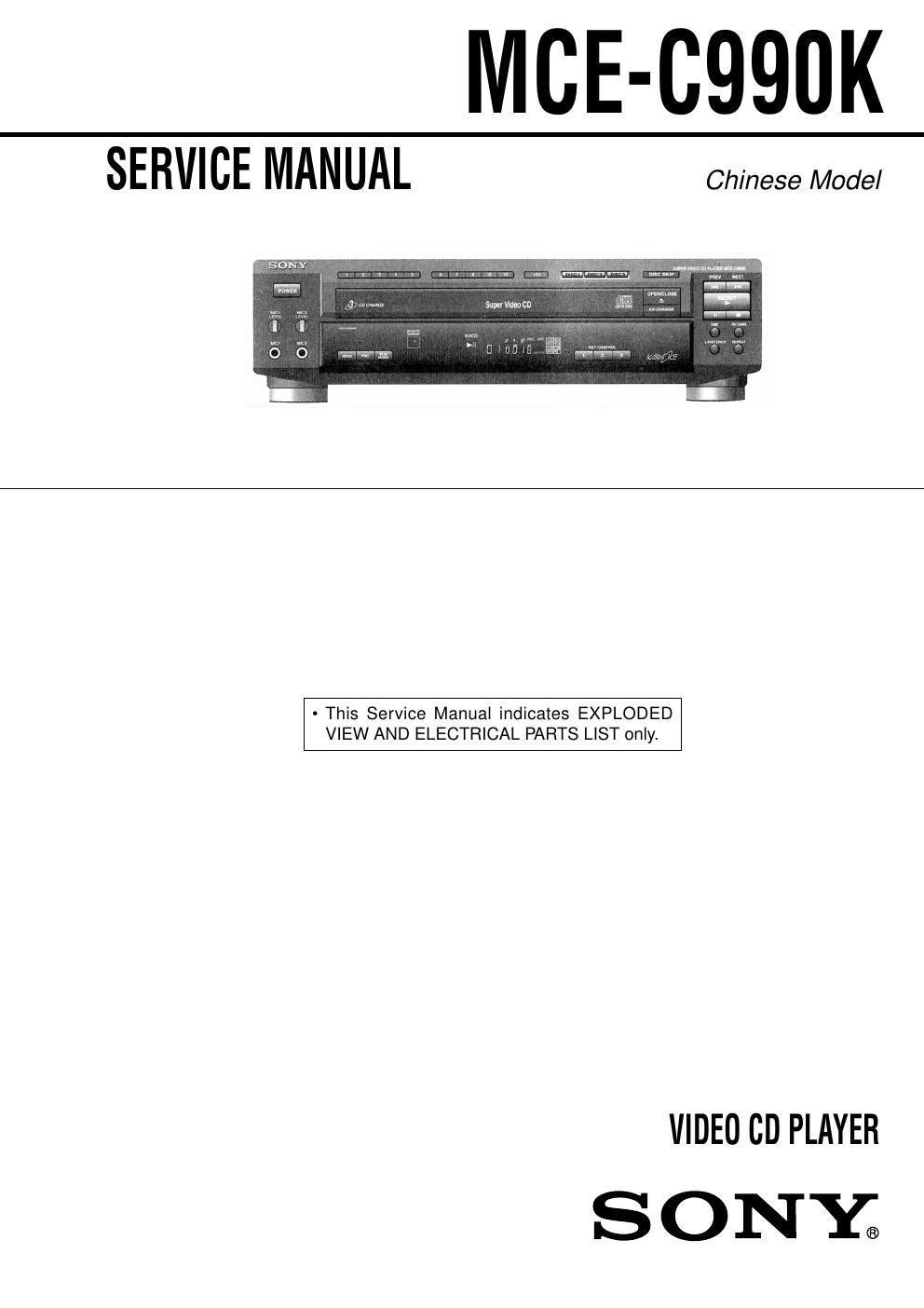 sony mce c 990 k schematic