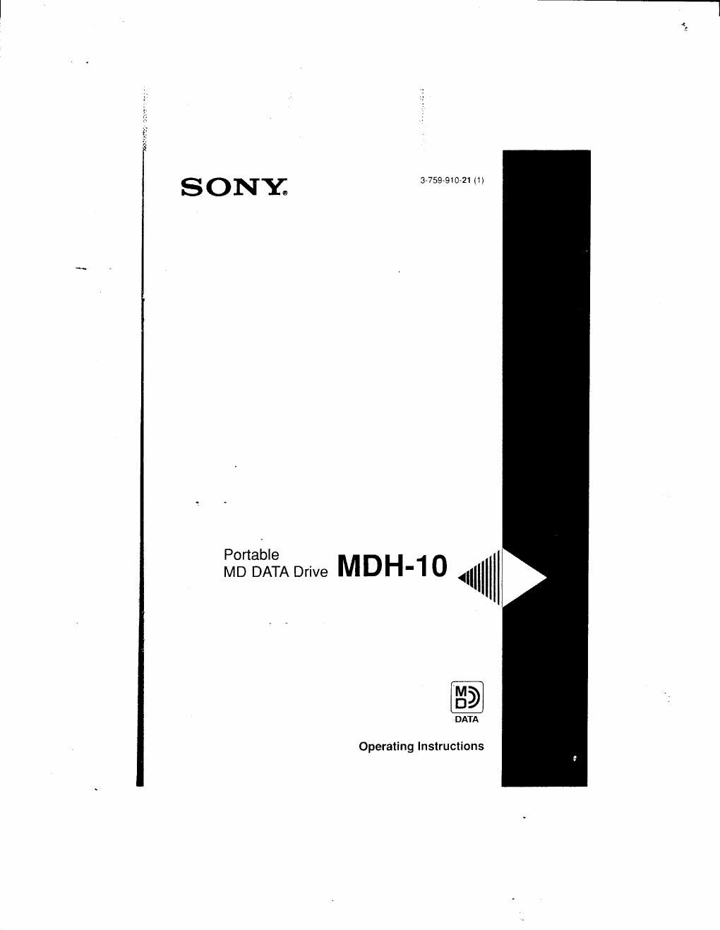 sony mdh 10 owners manual
