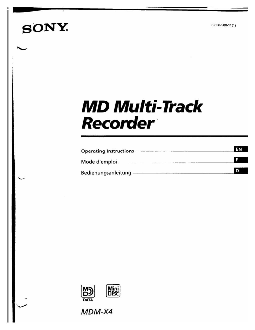 sony mdm x 4 service manual