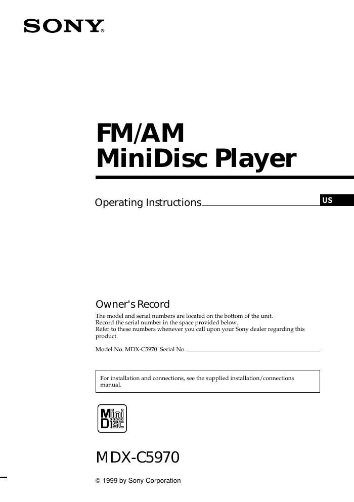 sony mdx c 5970 owners manual