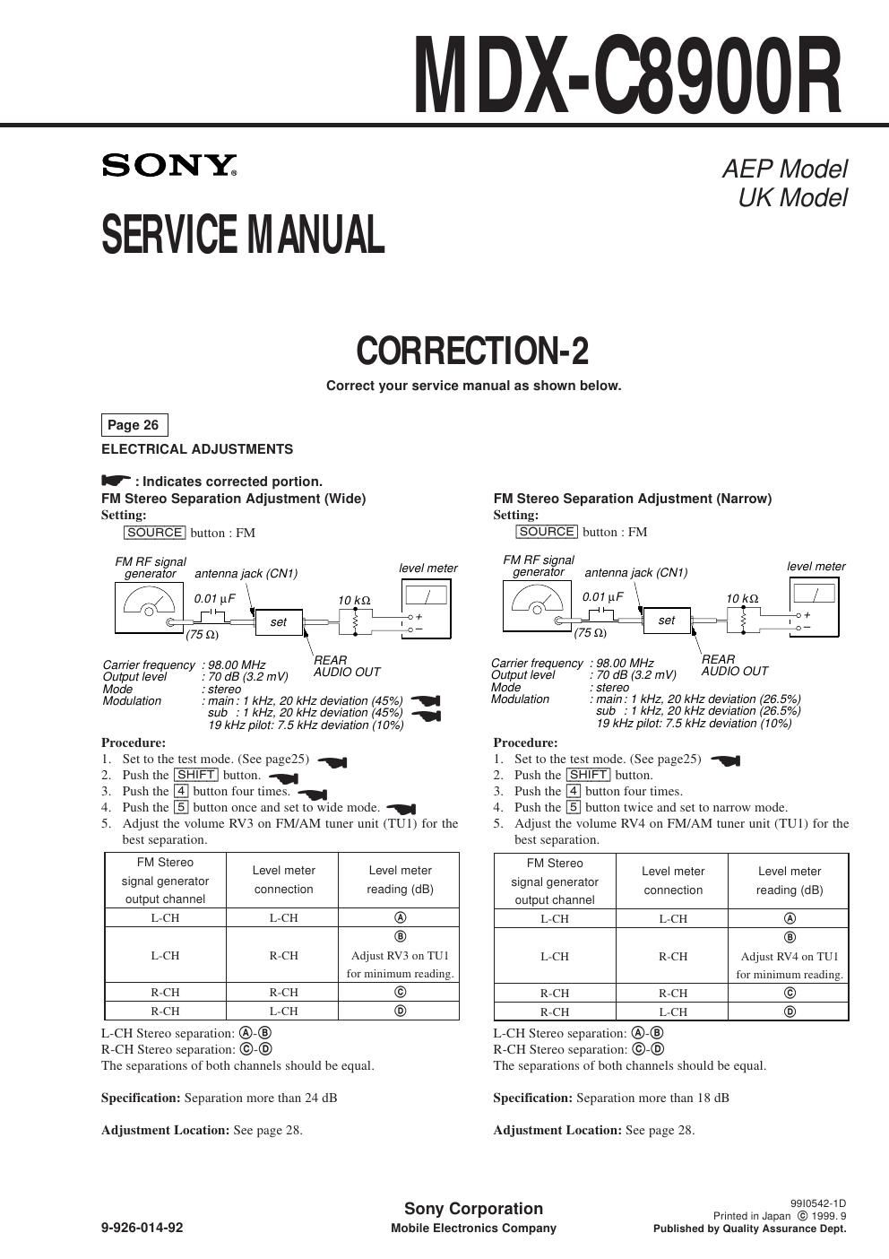 sony mdx c 8900 r service manual