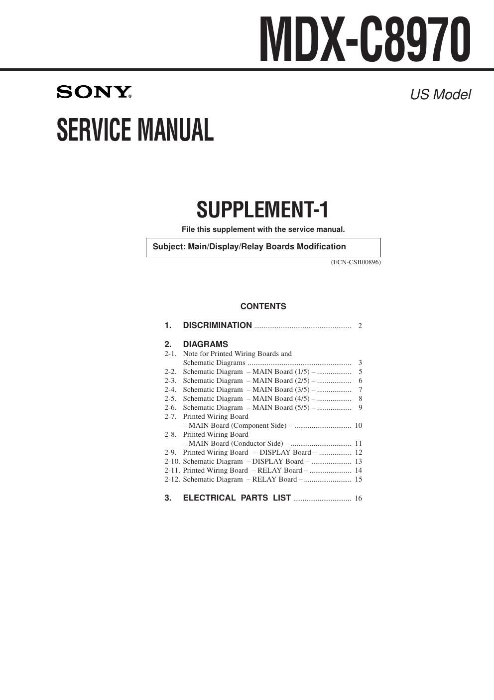 sony mdx c 8970 service manual