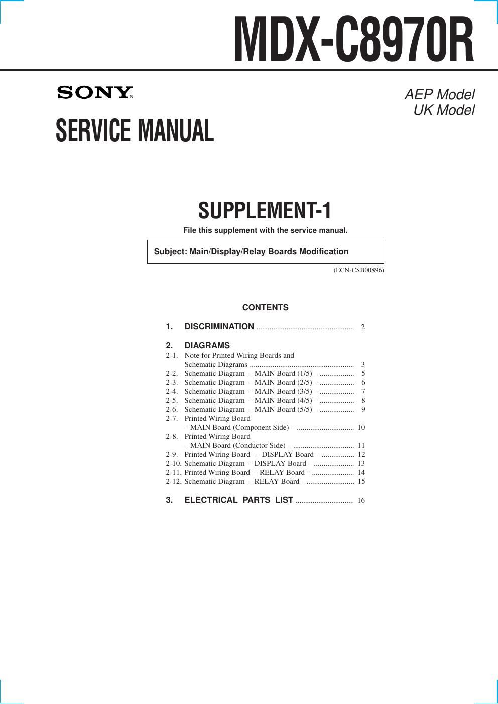 sony mdx c 8970r service manual
