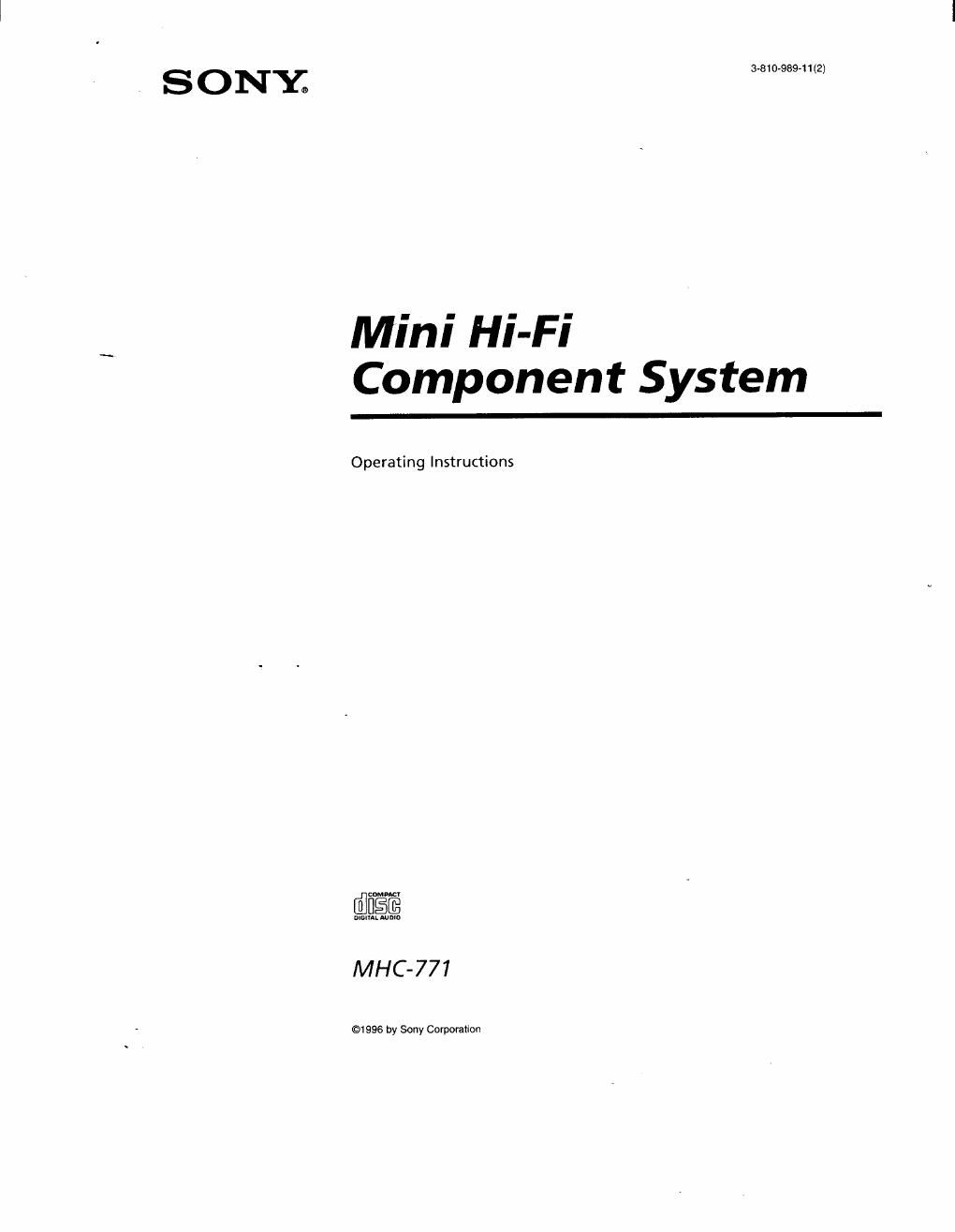 sony mhc 771 owners manual