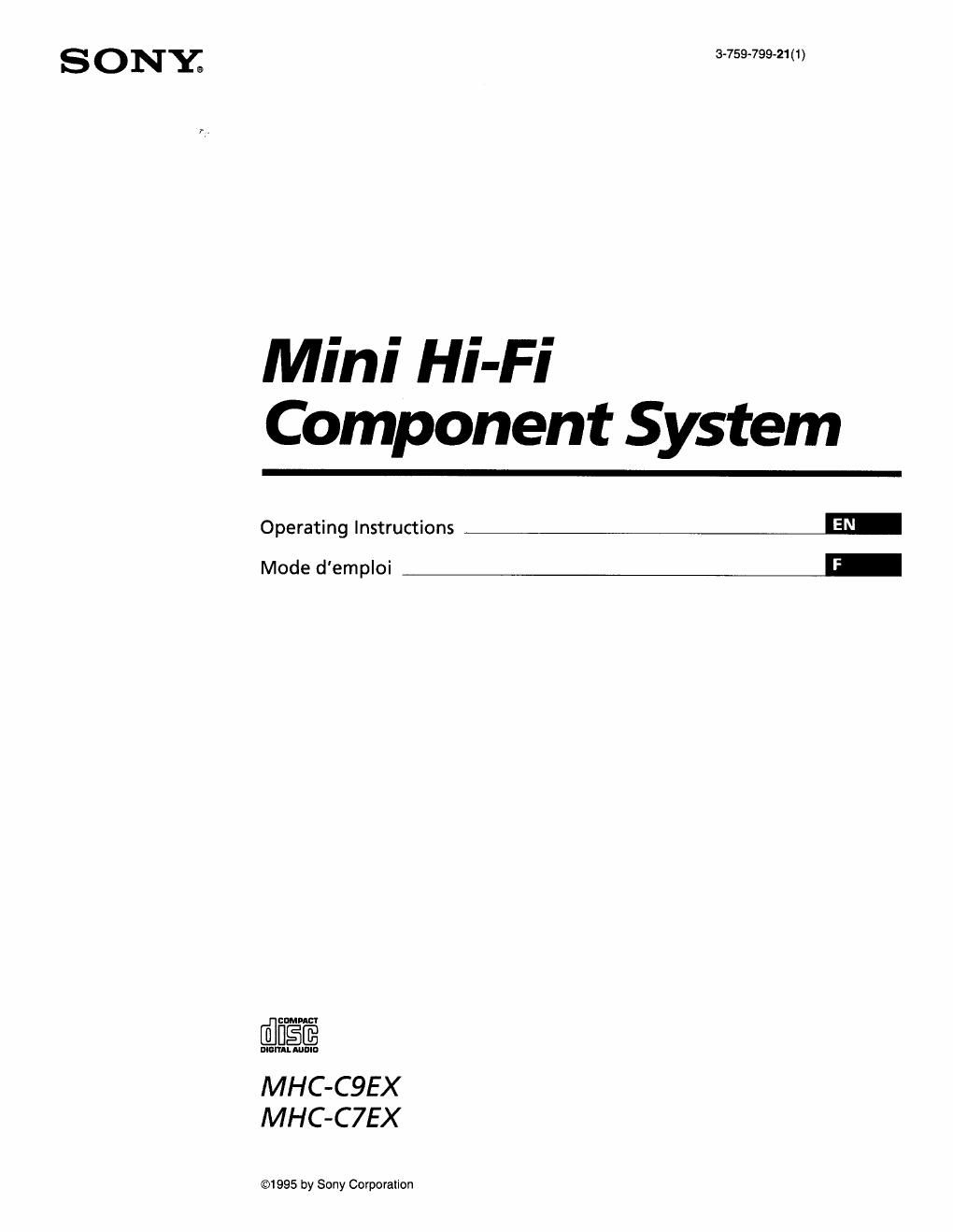 sony mhc c 9 ex owners manual