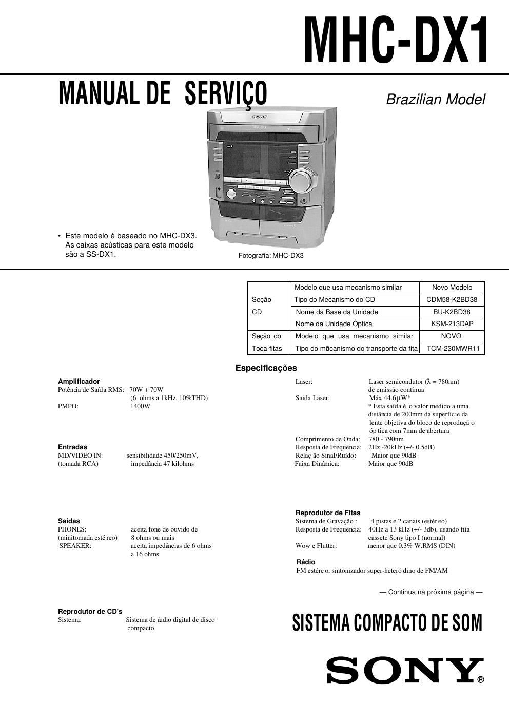 sony mhc dx 1