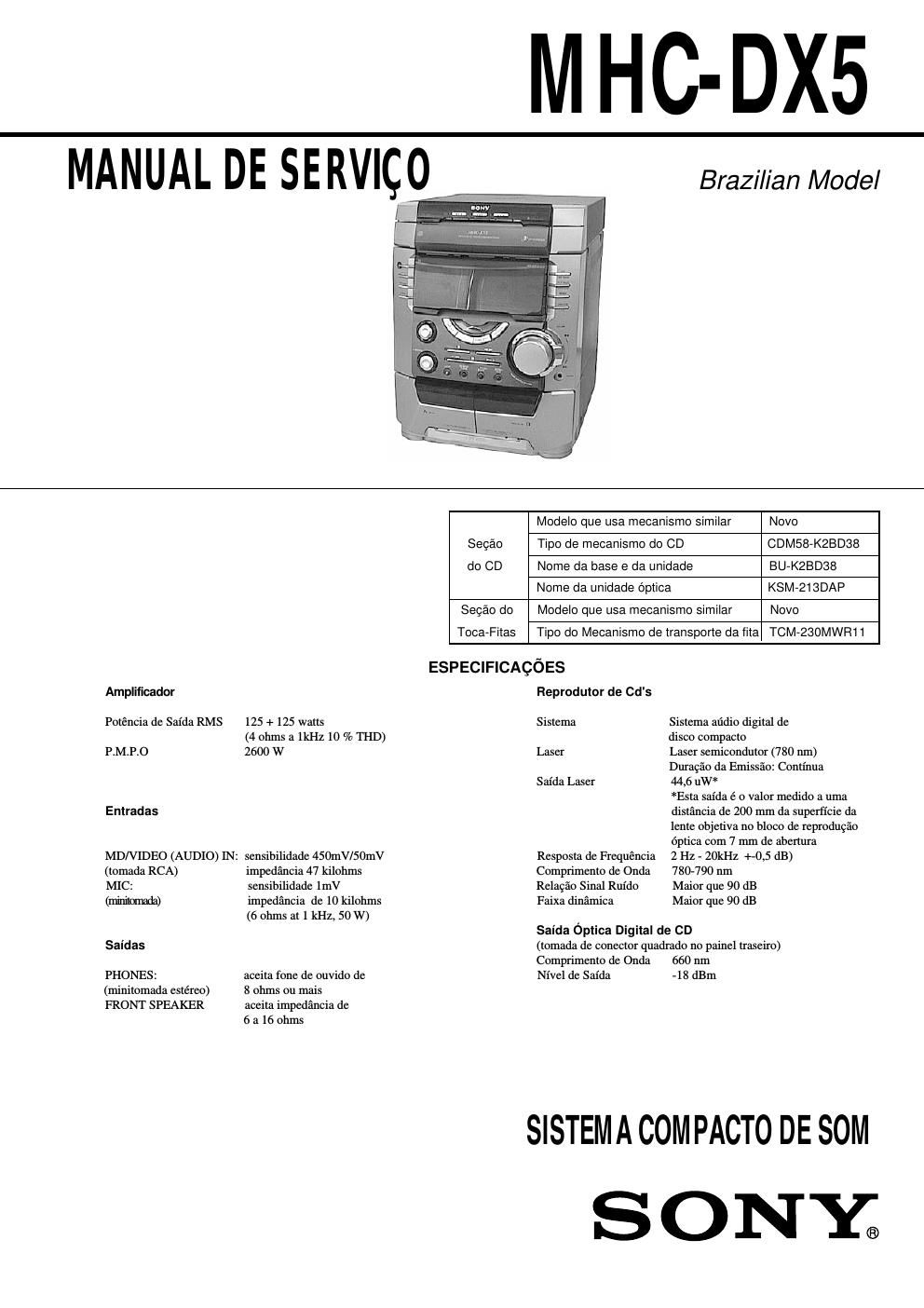 sony mhc dx 5