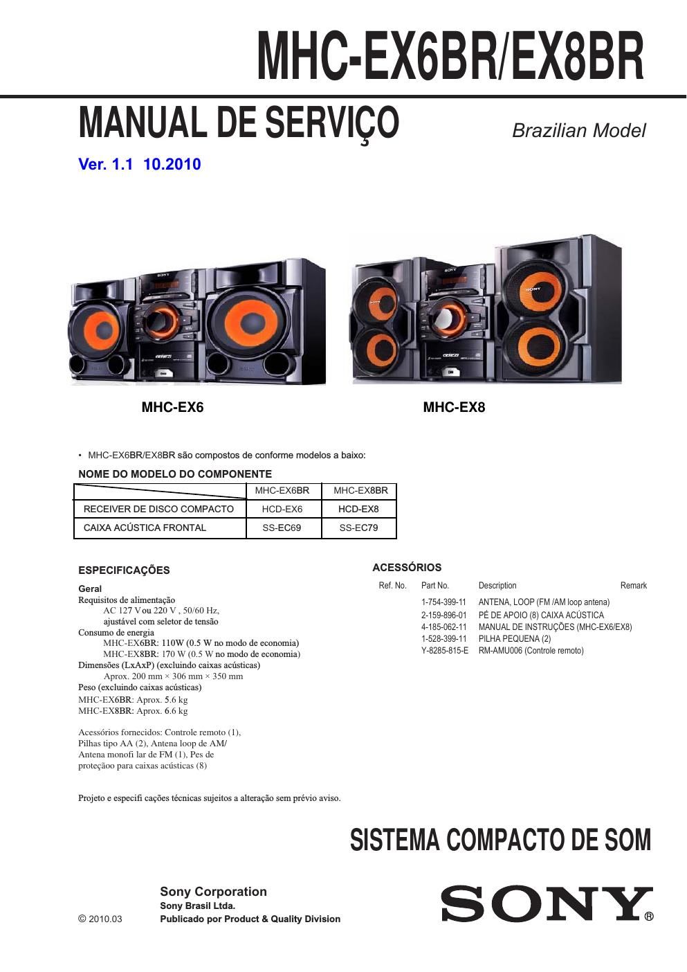 sony mhc ex 6br ex8br ver 1 1