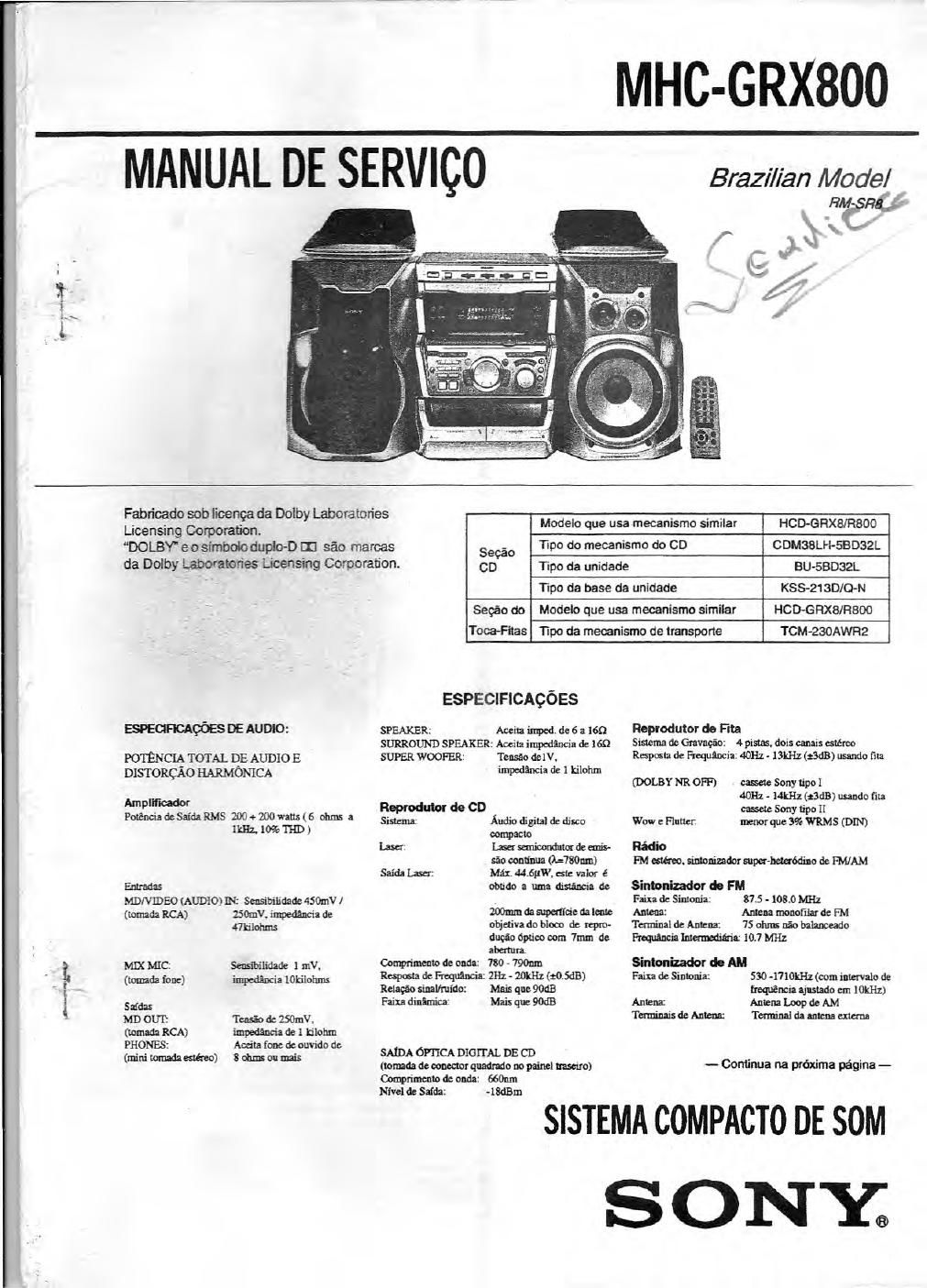 sony mhc grx 800