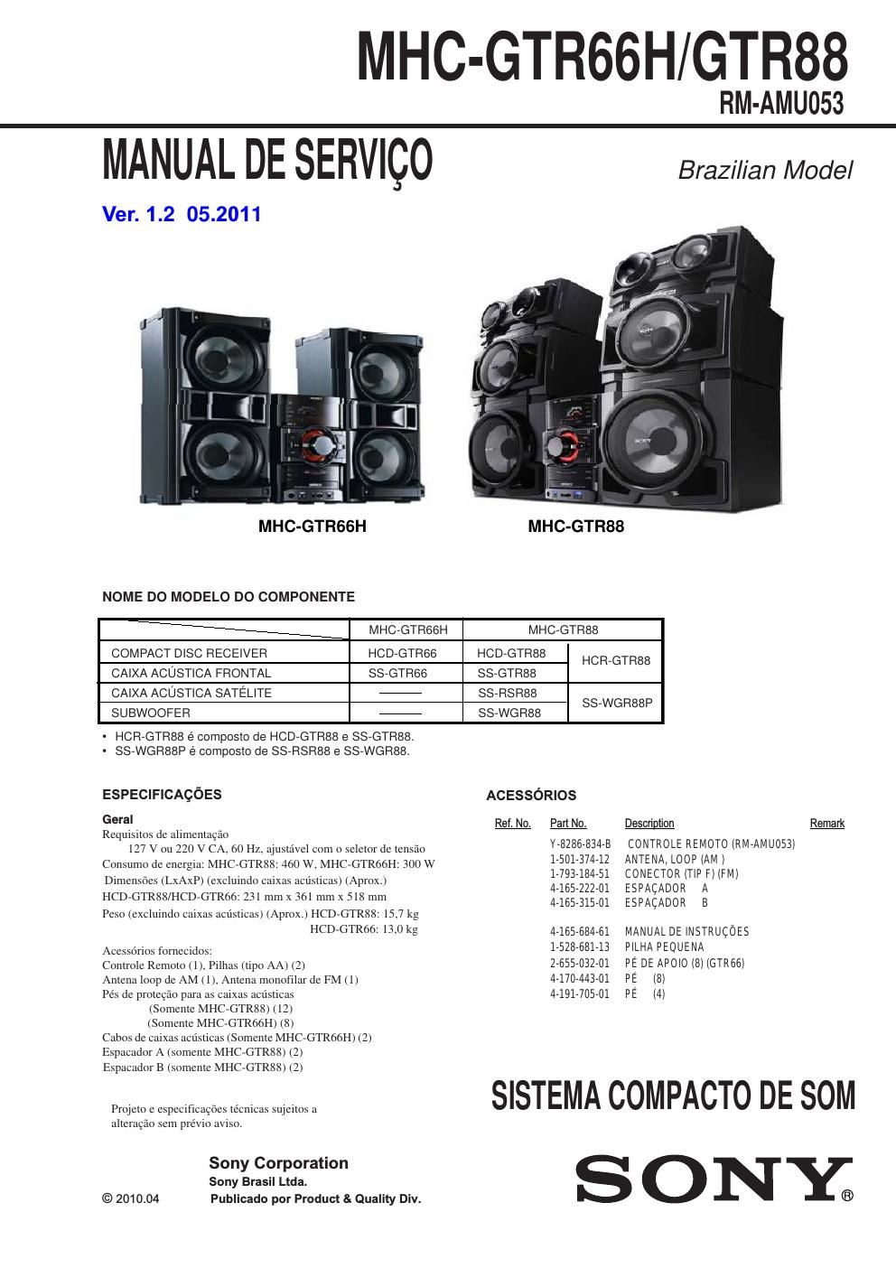 sony mhc gtr 66h ver 1 2 manual de servico