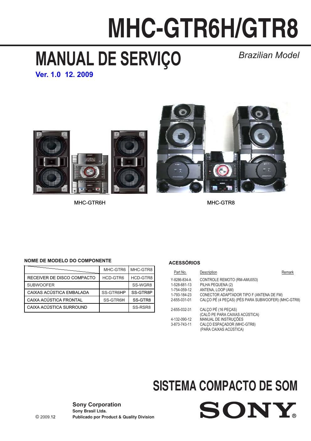 sony mhc gtr 6h gtr 8 br