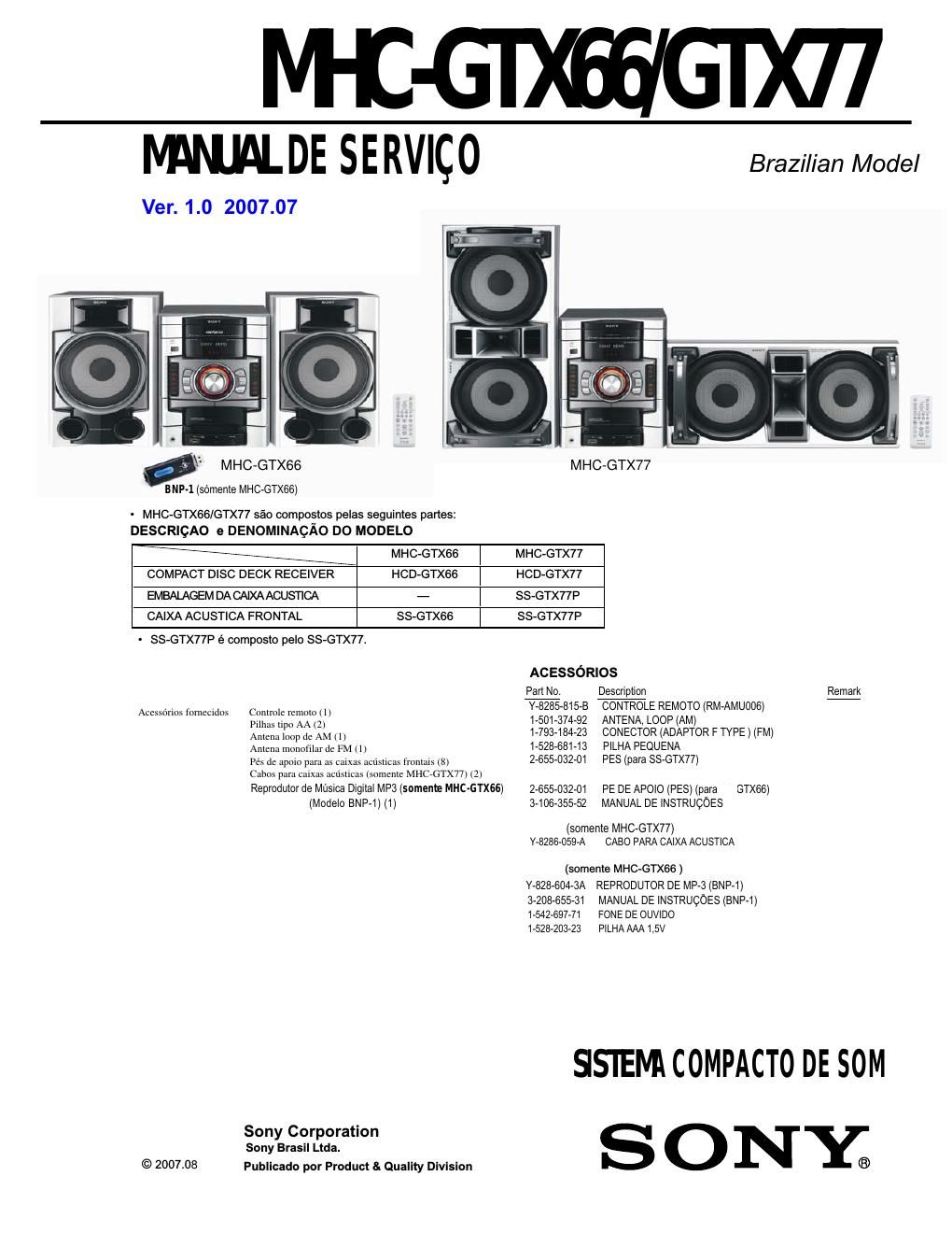 sony mhc gtx 66 gtx 77 br