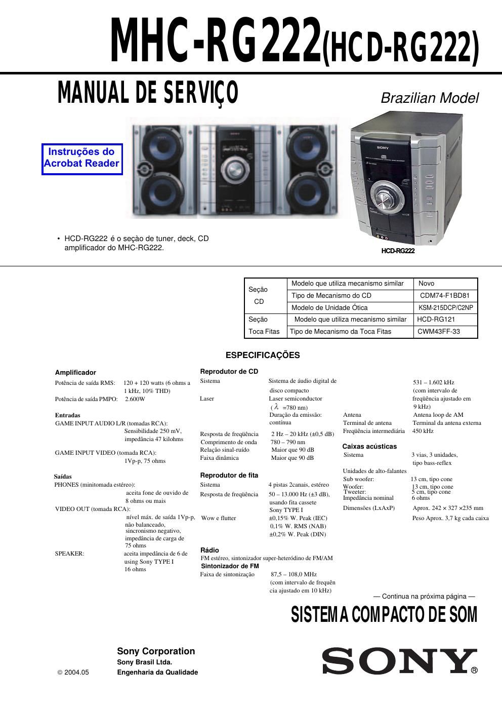 sony mhc rg 222