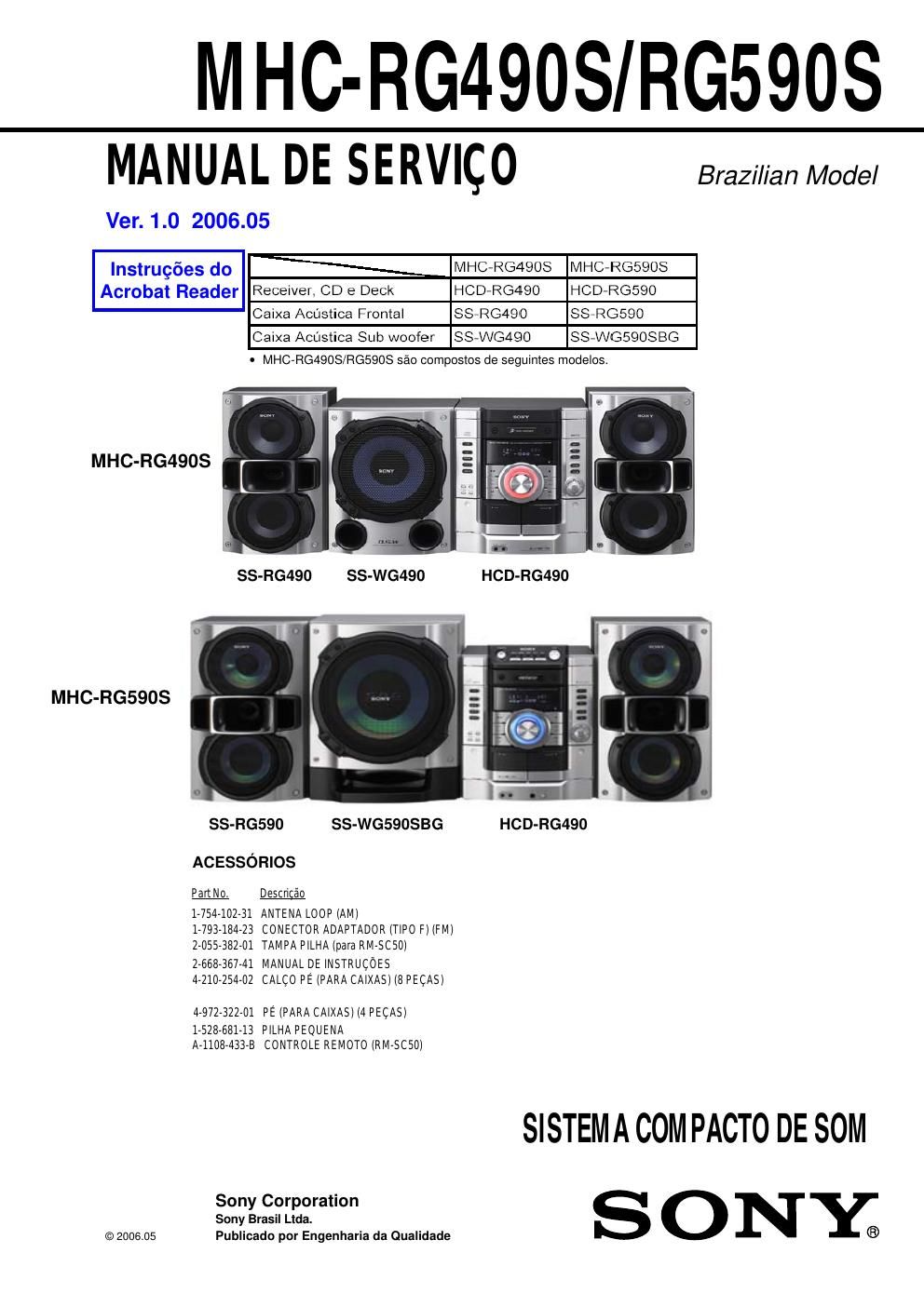 sony mhc rg 490 590s sony audio v1 0 br