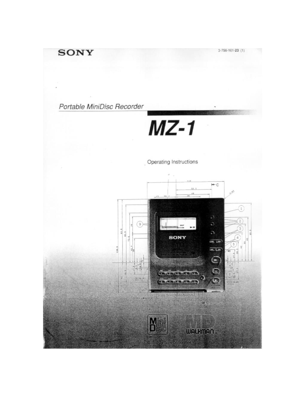 sony mz 1 owners manual