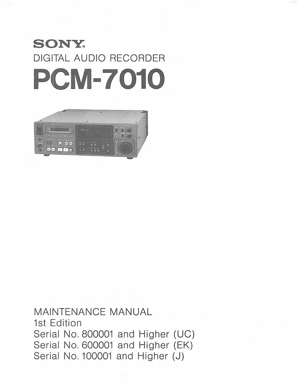 sony pcm 7010 service manual
