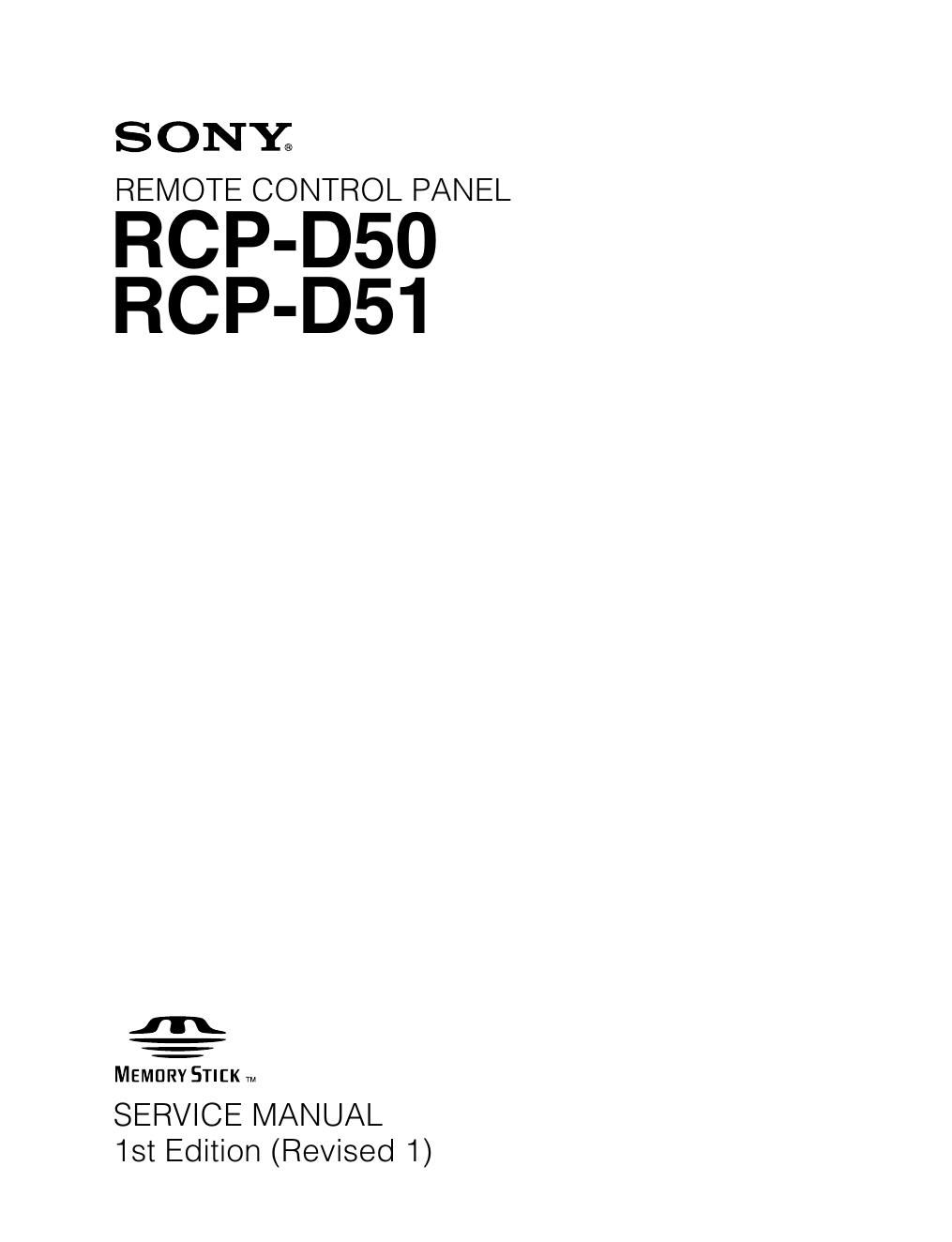 sony rcpd 50 service manual