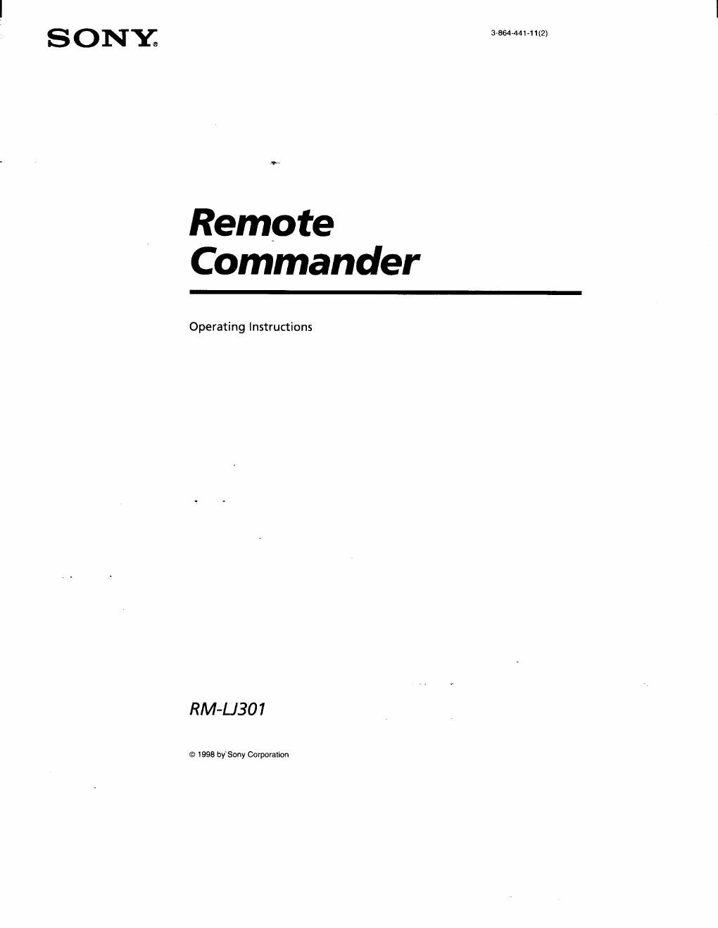 sony rm lj 301 owners manual